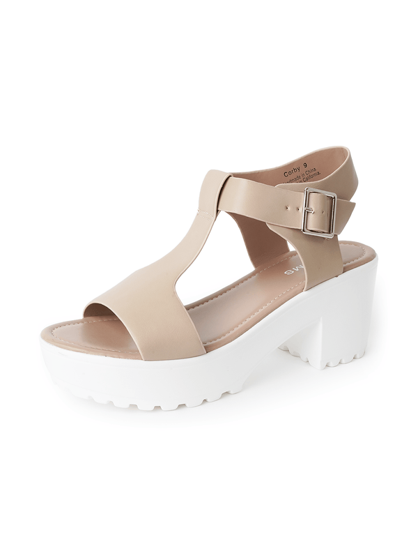 Corby in Nude, sandals by J.Adams