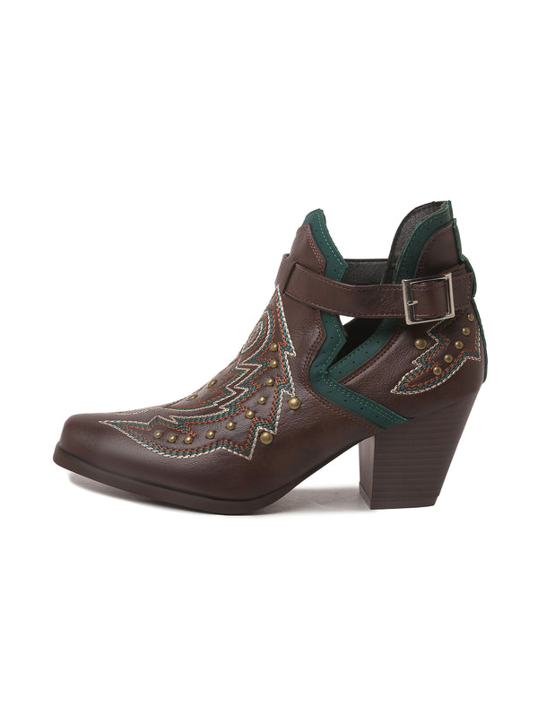 Darla | Brown, booties by J.Adams, second view