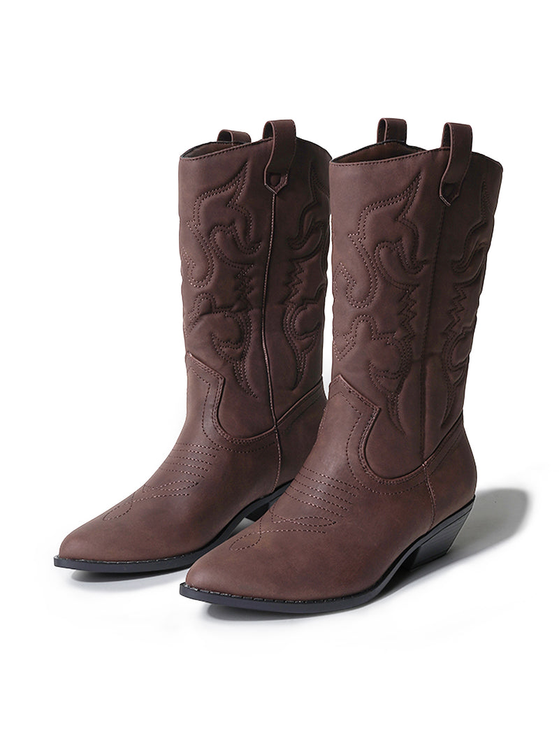 Lasso in Dark Chocolate Nubuck Boots, view 3