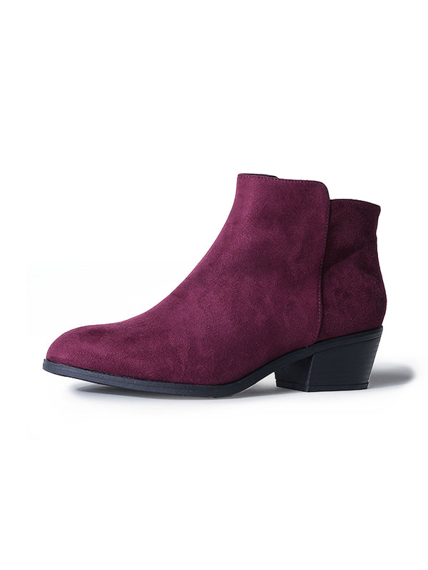 Lexy in Burgundy Suede, booties by J.Adams