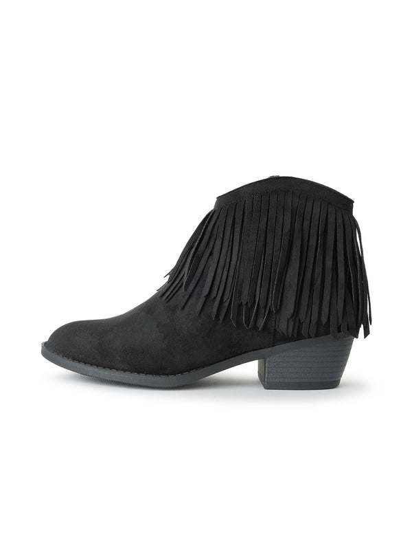 Marrow | Black Suede, booties by J.Adams, second view