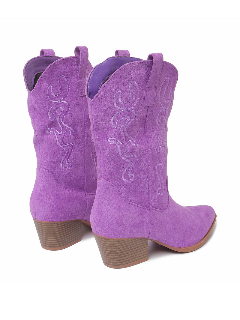 Roundup in Purple Suede Boots, view 3