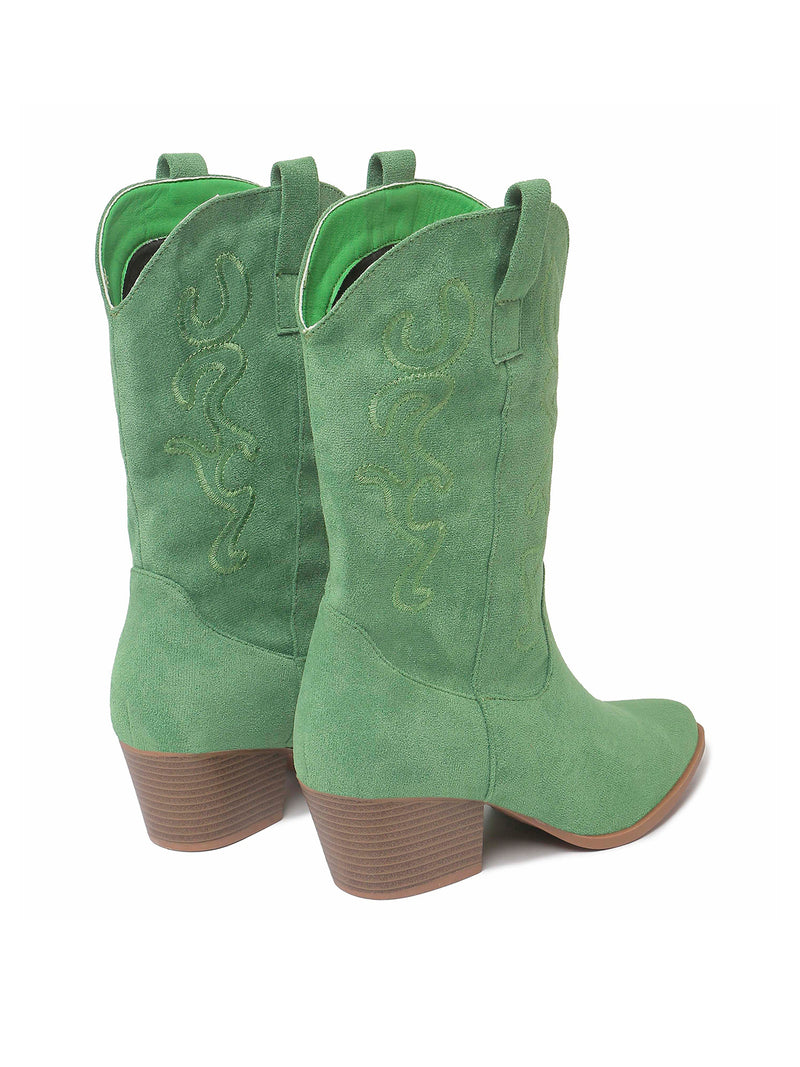 Roundup in Green Suede Boots, view 3