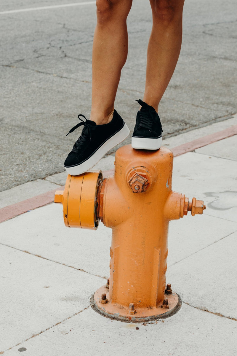 Hero in Black Suede Sneakers, styled view 6