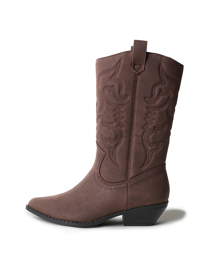 Lasso in Dark Chocolate Nubuck Boots, view 2