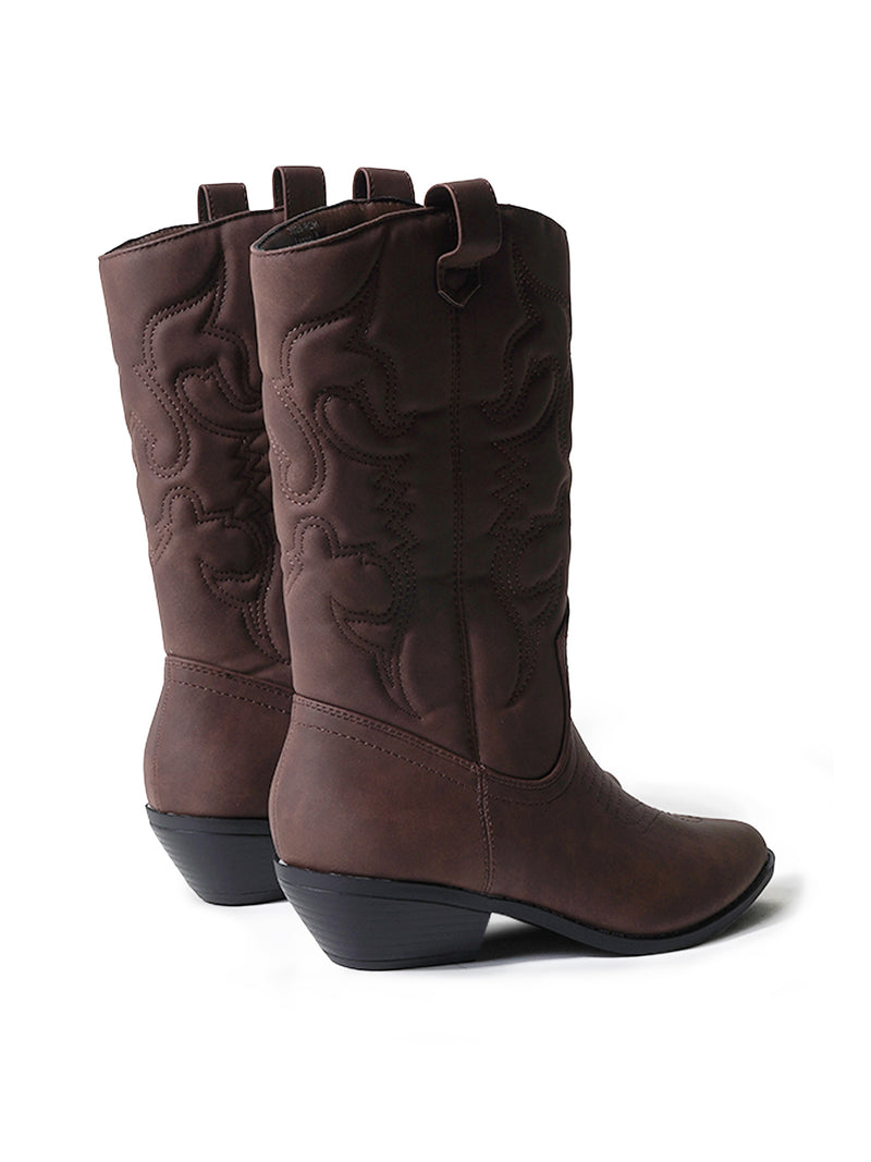 Lasso in Dark Chocolate Nubuck Boots, view 4
