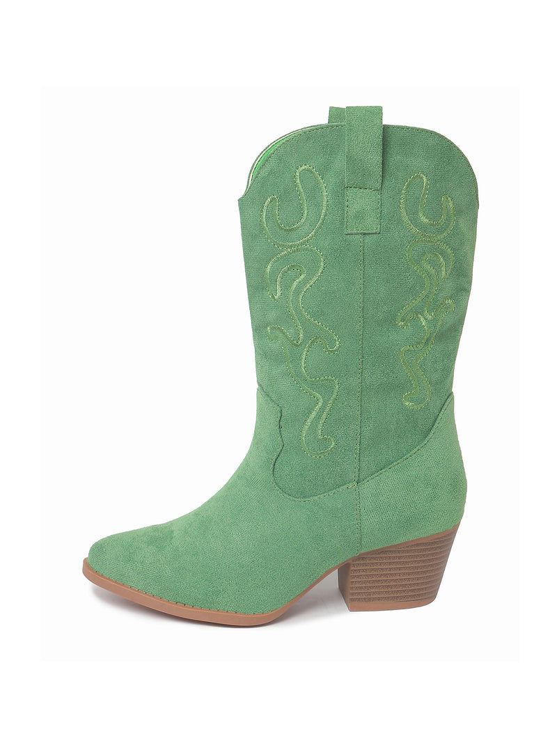 Roundup in Green Suede Boots, view 2