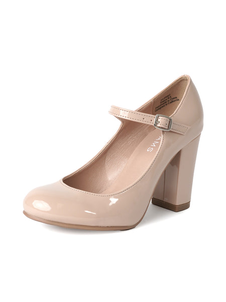 Skippy Vegan Mary Jane Block Heel Pumps for Women | J.Adams