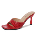 J.Adams' Sophia Heel in Red Crocodile.